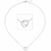 Collier Halskette Herzen 925 Sterling Silber 21 Zirkonia 45 cm Kette Silberkette