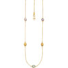 Collier Halskette Kette 585 Gold Gelbgold 2 Amethyste 2 Citrine 1 Blautopas – Bild 2