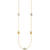 Collier Halskette Kette 585 Gold Gelbgold 2 Amethyste 2 Citrine 1 Blautopas – Bild 3
