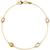 Armband 585 Gold Gelbgold 2 Amethyste 1 Citrin 1 Blautopas Goldarmband – Bild 2
