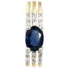 Anhänger 585 Gold Gelbgold 1 blauer Safir 12 Diamanten Safiranhänger