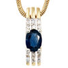 Anhänger 585 Gold Gelbgold 1 blauer Safir 12 Diamanten Safiranhänger – Bild 2