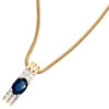 Anhänger 585 Gold Gelbgold 1 blauer Safir 12 Diamanten Safiranhänger – Bild 3