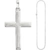 Anhänger Kreuz 925 Silber teil matt Kreuzanhänger Silberkreuz mit Kette 60 cm – Bild 2