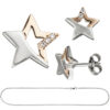 Kinder Schmuck-Set Stern 925 Silber rosegold vergoldet Zirkonia mit Kette 42 cm – Bild 2