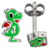 Kinder Schmuck-Set Kleiner Drache 925 Silber grün lackiert mit Kette 42 cm – Bild 3
