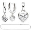 Kinder Schmuck-Set Herz 925 Silber mit Zirkonia Anhänger Ohrringe Kette 42 cm – Bild 2