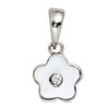 Kinder Schmuck-Set Blume 925 Silber mit Zirkonia Anhänger Ohrringe Kette 38 cm – Bild 4
