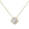 Kette mit Anhänger 925 Silber gold vergoldet Perlmutt Einlage 28 Zirkonia 45 cm – Bild 3