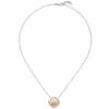 Kette mit Anhänger 375 Gold Weißgold Rotgold bicolor matt 10 Zirkonia 45 cm – Bild 2