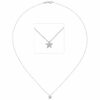 Collier Kette mit Anhänger Stern 585 Gold Weißgold 16 Diamanten Brillanten 42 cm