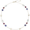 Collier Halskette 585 Gold Gelbgold 12 Turmaline 45 cm Kette Edelsteinkette