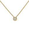 Collier Kette mit Anhänger 585 Gold Gelbgold 1 Diamant Brillant 0,15 ct. 45 cm – Bild 3