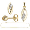 Schmuck-Set 333 Gold Gelbgold mit Zirkonia und Kette 45 cm – Bild 2