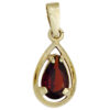 Schmuck-Set 333 Gold Gelbgold 3 Granate rot Ohrringe und Kette 42 cm – Bild 4