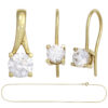 Schmuck-Set 333 Gold Gelbgold 3 Zirkonia Ohrringe und Kette 42 cm – Bild 2
