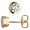 Schmuck-Set 333 Gold Gelbgold 3 Zirkonia Ohrstecker und Kette 45 cm – Bild 3