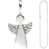 Anhänger Engel Schutzengel 925 Sterling Silber Zirkonia mit Kette 42 cm – Bild 2