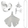 Schmuck-Set Ginko 925 Sterling Silber mit Kette 45 cm – Bild 2