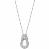 Collier 925 Sterling Silber 64 Zirkonia 45 cm Silberkette Karabiner – Bild 3