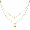 Collier Herz 925 Sterling Silber gold vergoldet 1 Zirkonia 44 cm