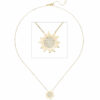 Collier Kette mit Anhänger Sonne 333 Gold Gelbgold 37 Zirkonia 44 cm
