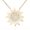 Collier Kette mit Anhänger Sonne 333 Gold Gelbgold 37 Zirkonia 44 cm – Bild 2