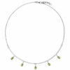 Collier Halskette 585 Gold Weißgold 5 Peridote grün 44 cm Kette