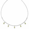 Collier Halskette 585 Gold Weißgold 5 Peridote grün 44 cm Kette – Bild 2