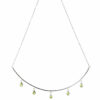 Collier Halskette 585 Gold Weißgold 5 Peridote grün 44 cm Kette – Bild 3