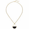 Collier Halskette mit Anhänger Edelstahl gelbgoldfarben beschichtet 45,5 cm